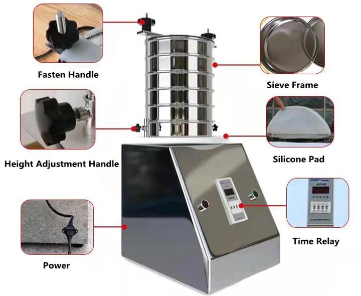 Electromagnetic Sieve Shaker structure and components