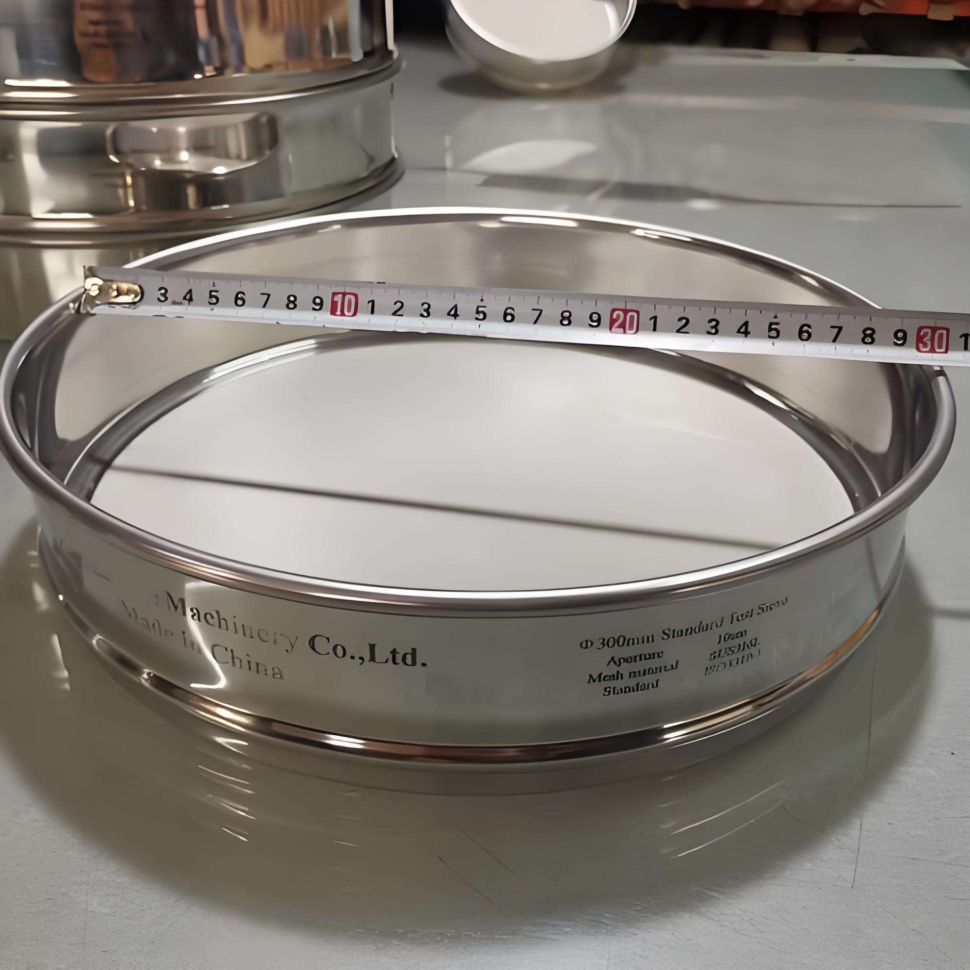 Test sieve mesh sizes for particle size analysis
