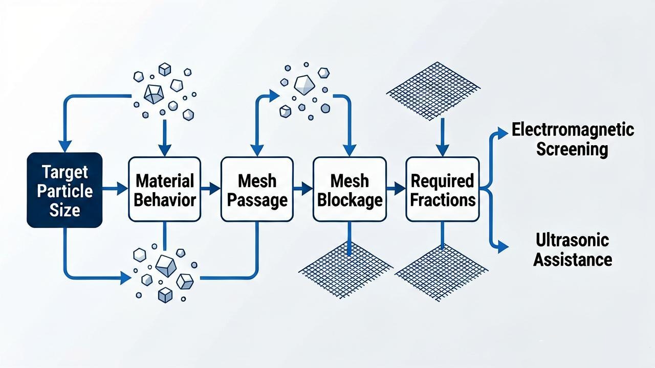 Ultrasonic deblinding for fine powder sieve mesh
