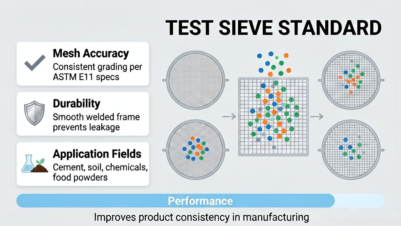 ASTM E11 test sieve standard for particle size analysis