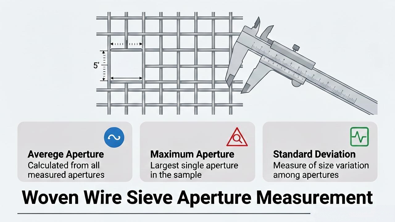 ASTM E11 sieve aperture measurement and opening requirements