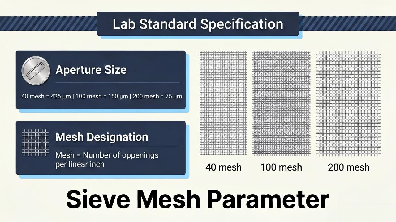 Test sieve aperture and mesh size comparison