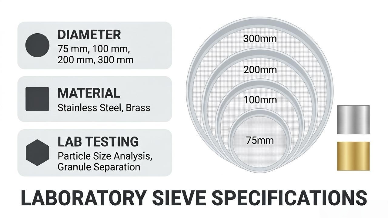 test sieve diameter and frame material comparison
