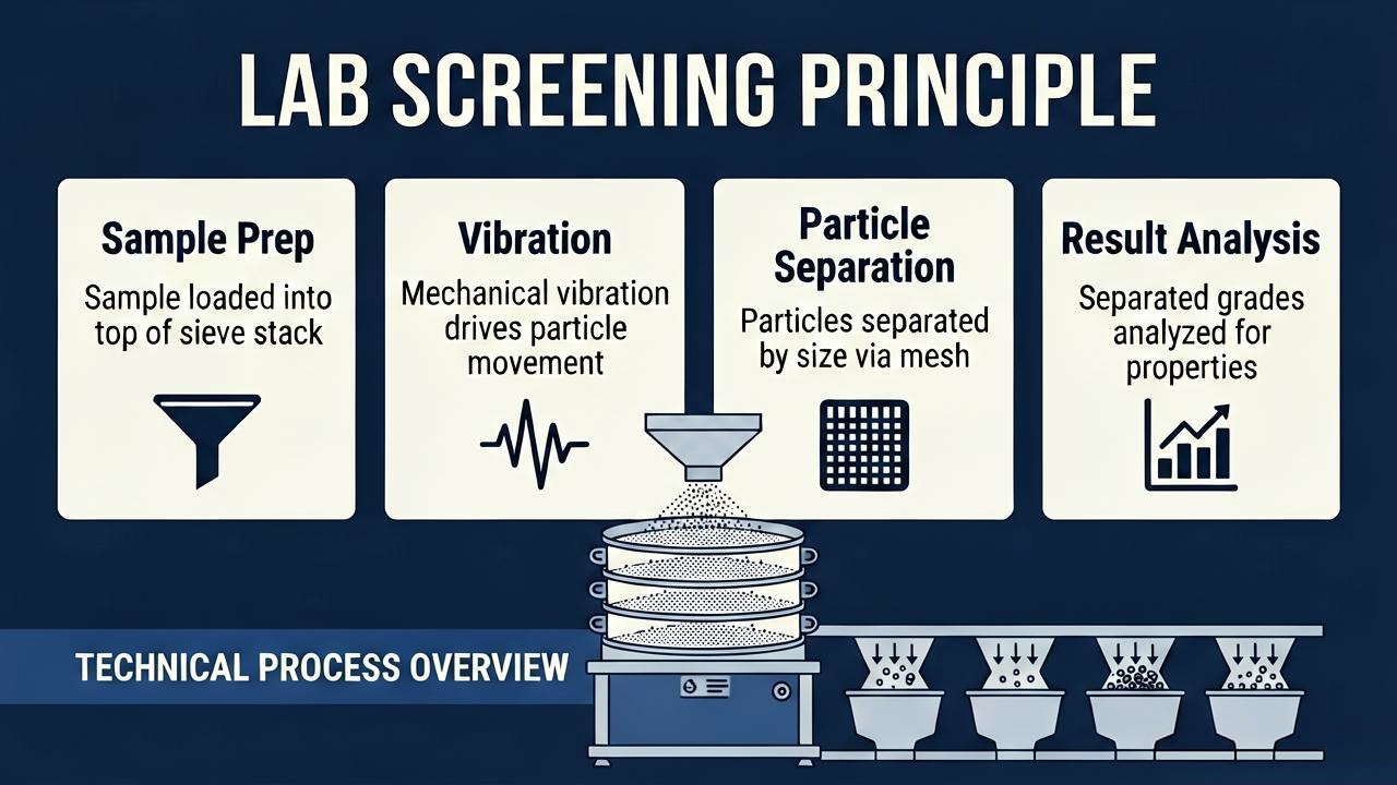 Laboratory sieve shaker working principle for particle separation