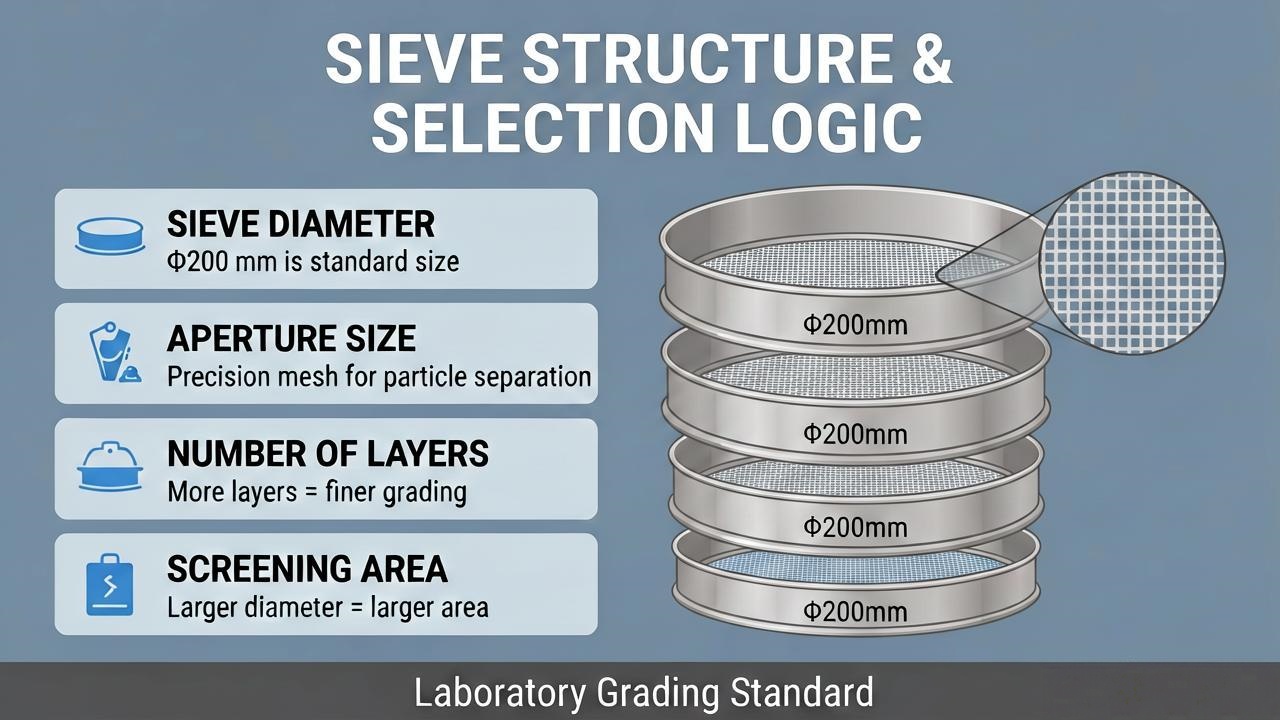 Sieve diameter aperture and number of sieve layers