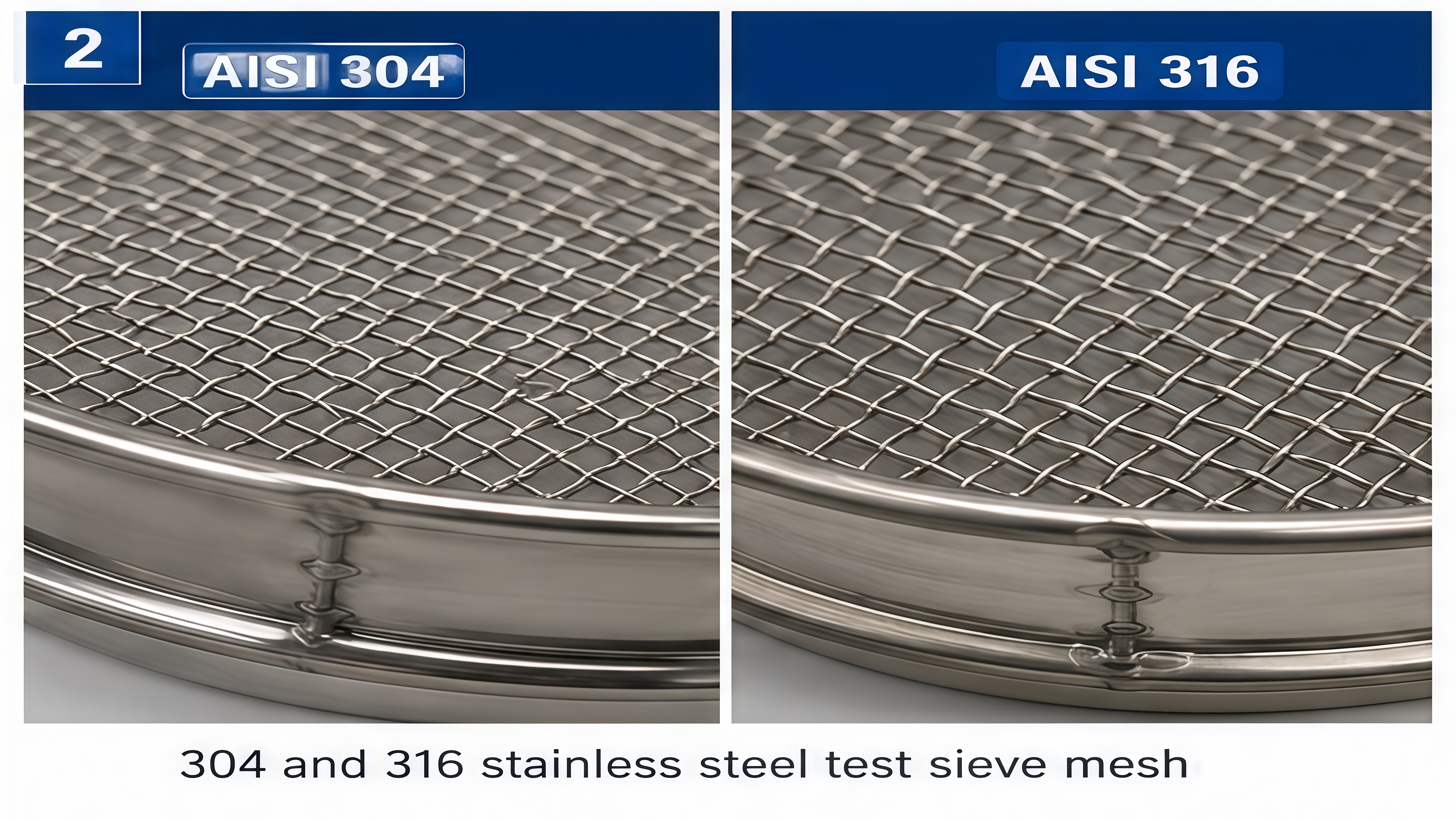 304 and 316 stainless steel test sieve mesh
