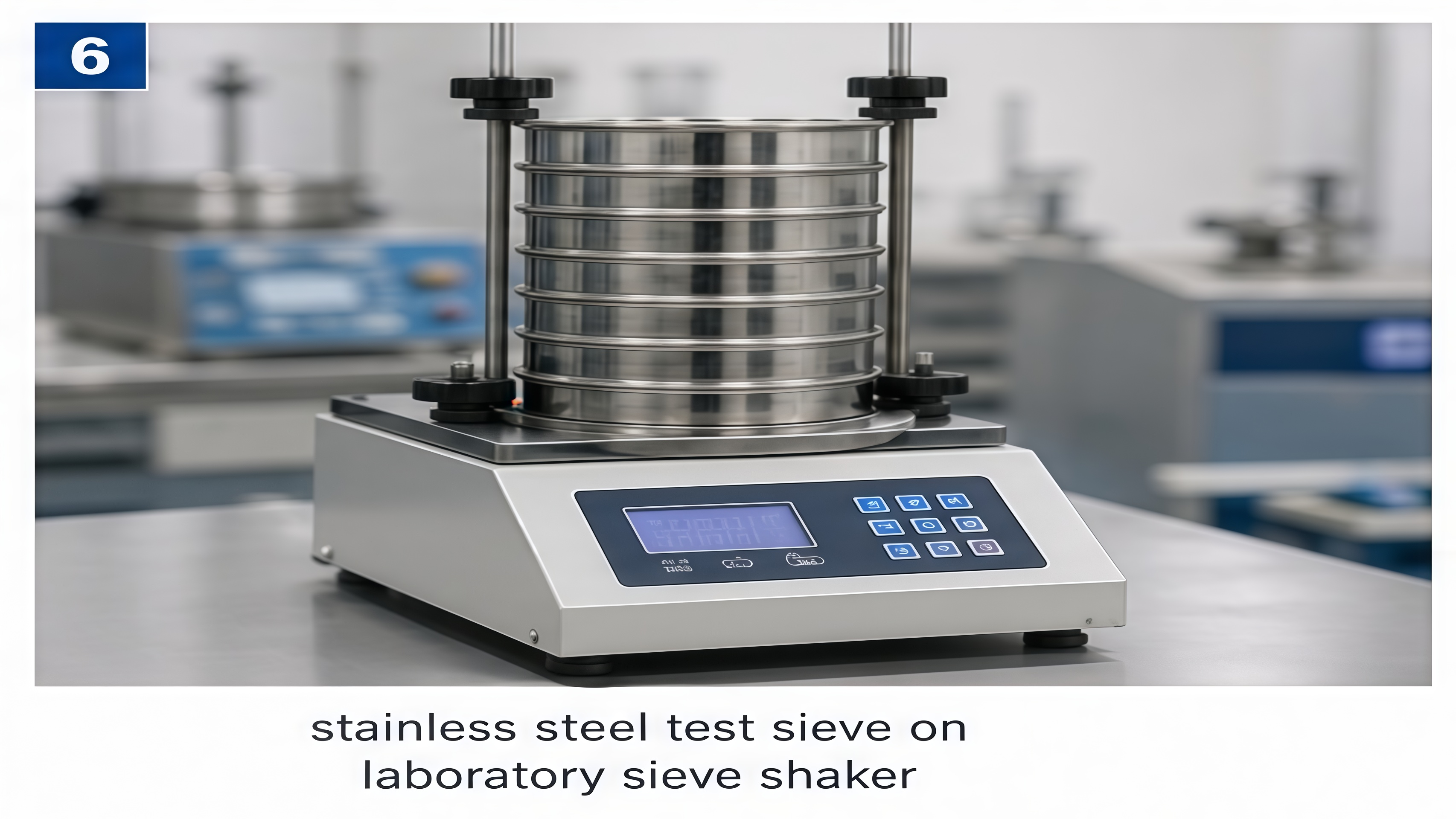 stainless steel test sieve on laboratory sieve shaker
