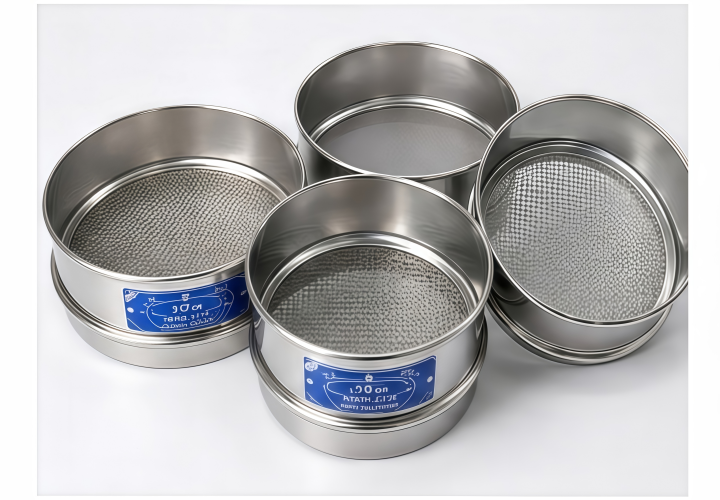 stainless steel test sieves in different mesh sizes and diameters