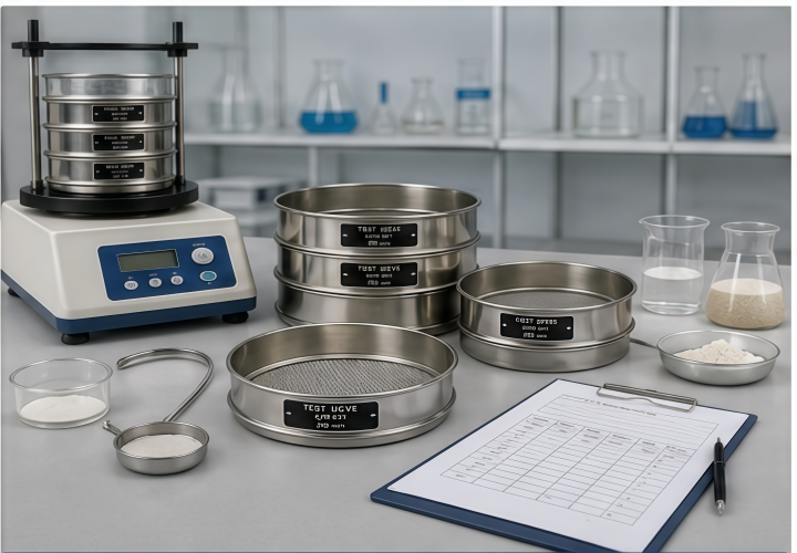 laboratory test sieve selection for particle size analysis