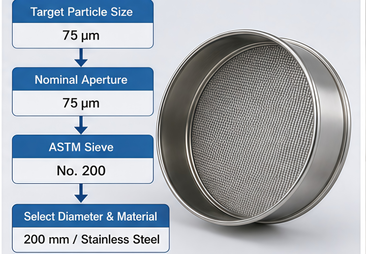 75 micron test sieve selection example