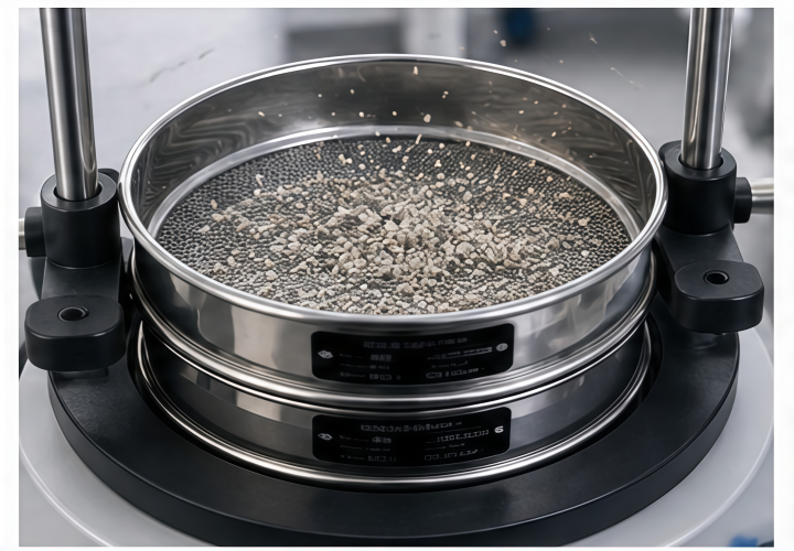 vibration motion of test sieve shaker during screening