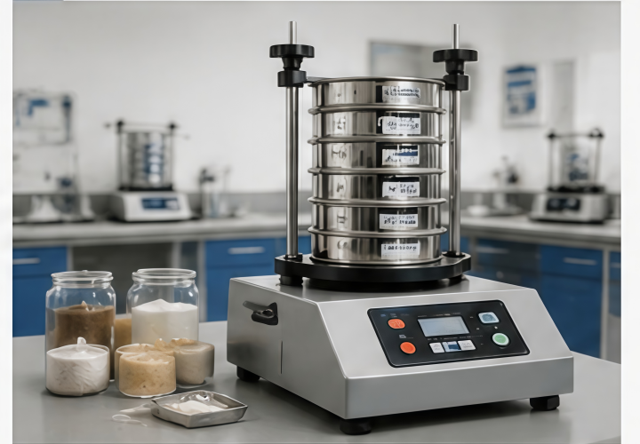 Heavy-duty sieve shaker for powder laboratory particle size analysis