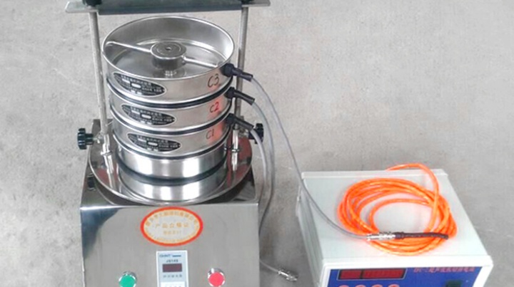 soil sieve stack assembled on laboratory sieve shaker