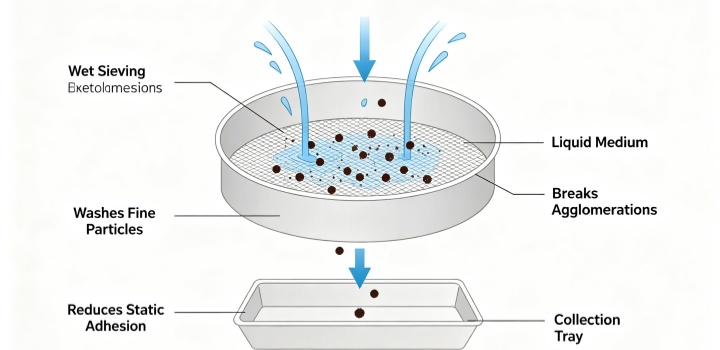wet‑sieving‑principle‑diagram‑liquid‑dispersion‑breaking‑powder‑agglomerates‑fine‑particles‑washing‑through‑sieve